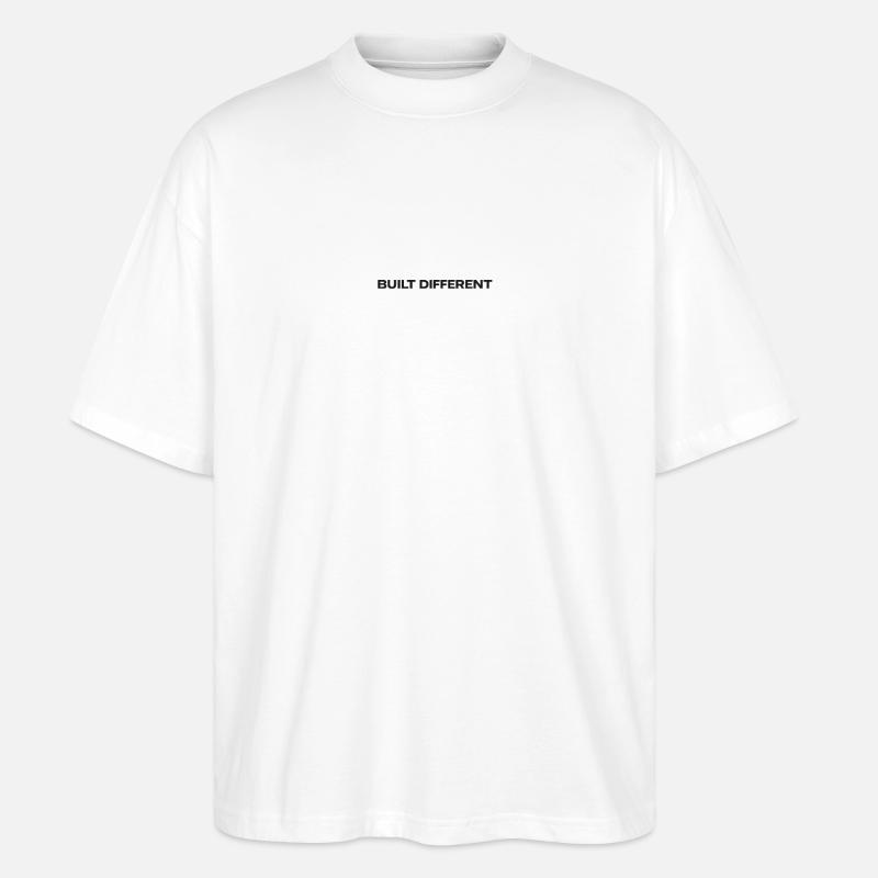 Built Different Typography - Stanley/Stella Oversized Unisex Organic T-shirt Blaster 2.0 - white