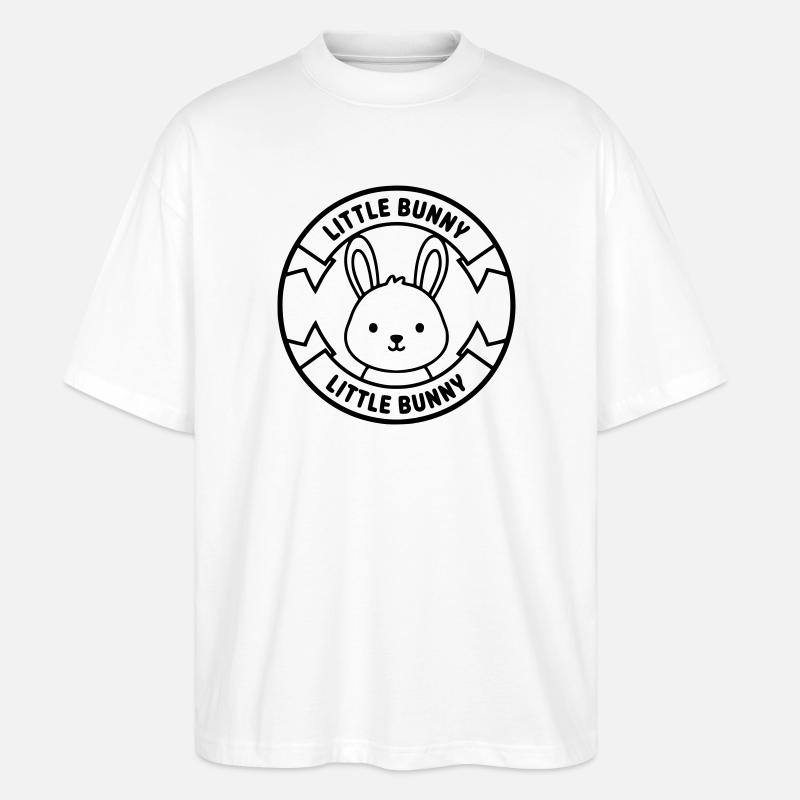 Logo Petit Lapin Bébé Mignon - T-shirt bio Blaster 2.0 coupe oversize Stanley/Stella Unisexe - blanc