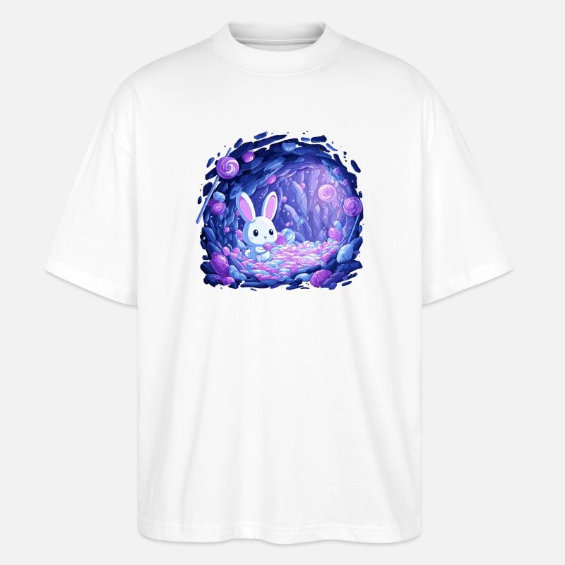 Sugar Cave Bunny in Candy Light - Stanley/Stella Oversized Unisex Organic T-shirt Blaster 2.0 - white