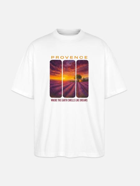 Lavender Provence - Stanley/Stella Oversized Unisex Organic T-shirt Blaster 2.0 - white