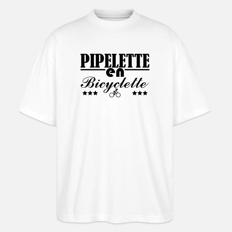 Pipelette on a bicycle - Stanley/Stella Oversized Unisex Organic T-shirt Blaster 2.0 - white