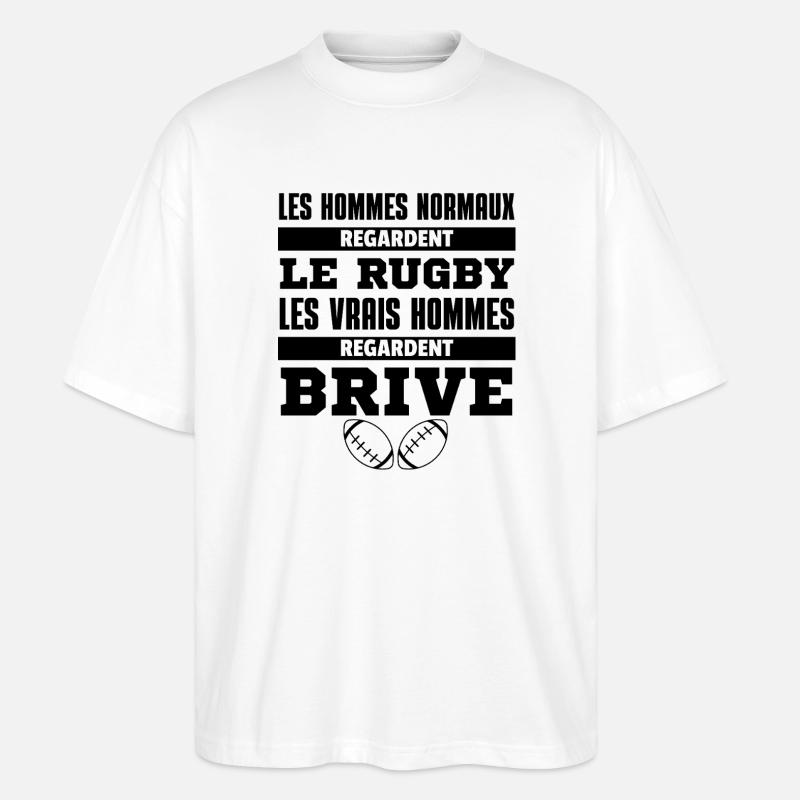 Rugby Brive Real Men - Stanley/Stella Oversized Unisex Bio T-Shirt Blaster 2.0 - Weiß