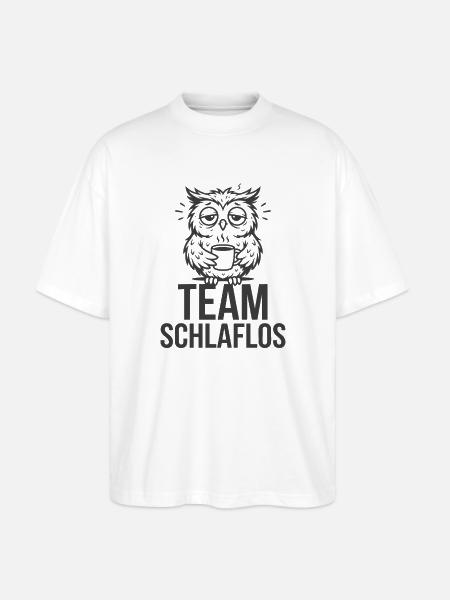 Team Sleepless – Tired Owl - Stanley/Stella Oversized Unisex Organic T-shirt Blaster 2.0 - white