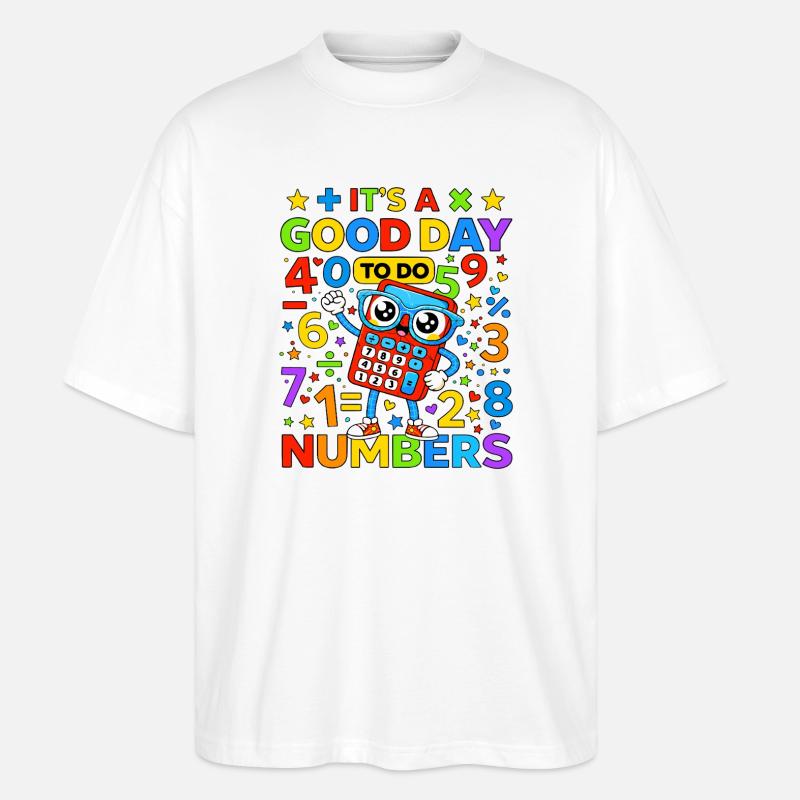 Lebendiger Zahlenrechner - Stanley/Stella Oversized Unisex Bio T-Shirt Blaster 2.0 - Weiß