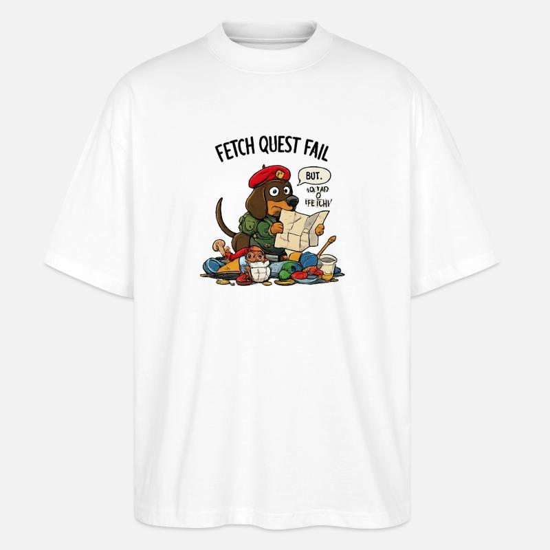 Fetch Quest Fail Pup - Stanley/Stella Oversized Unisex Organic T-shirt Blaster 2.0 - white