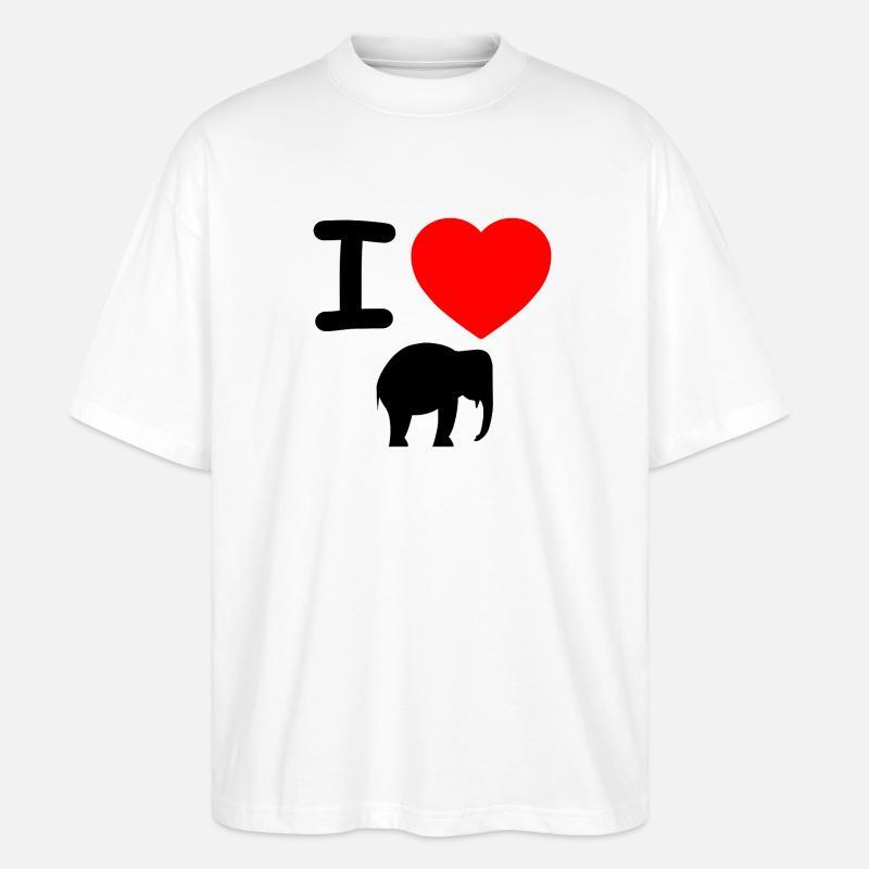 Elefant - Stanley/Stella Oversized Unisex Bio T-Shirt Blaster 2.0 - Weiß