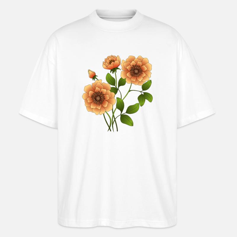 Blumen - Stanley/Stella Oversized Unisex Bio T-Shirt Blaster 2.0 - Weiß
