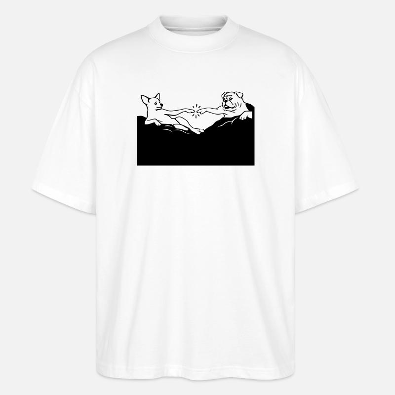 Die Erschaffung Hunde Michelangelo - Stanley/Stella Oversized Unisex Bio T-Shirt Blaster 2.0 - Weiß