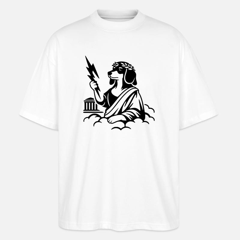 Zeus Wursto's Dachshund - Stanley/Stella Oversized Unisex Organic T-shirt Blaster 2.0 - white
