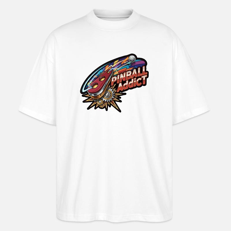 Néon Explosif de Pinball - T-shirt bio Blaster 2.0 coupe oversize Stanley/Stella Unisexe - blanc