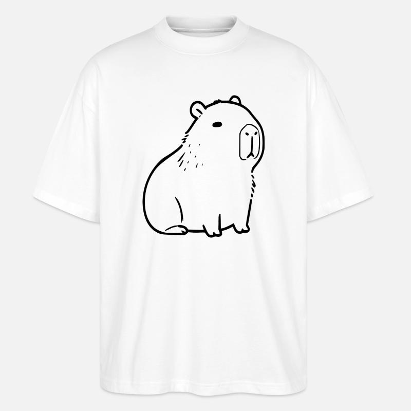 Capybara capybara noir - T-shirt bio Blaster 2.0 coupe oversize Stanley/Stella Unisexe - blanc