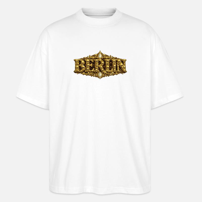 Barocker BERLIN mit Totenschädel - Stanley/Stella Oversized Unisex Bio T-Shirt Blaster 2.0 - Weiß