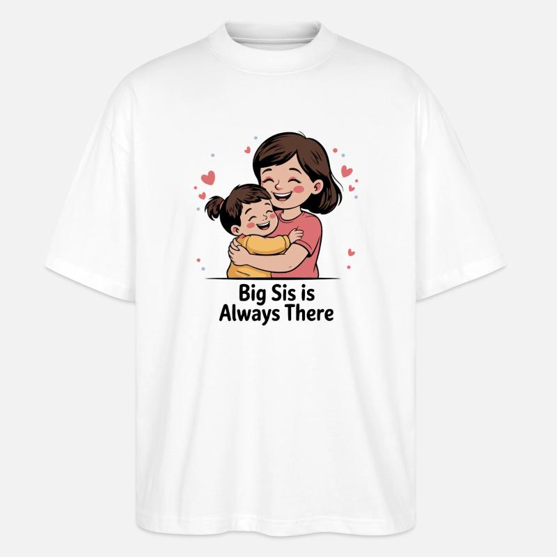 Zärtliche große Schwester-Umarmung - Stanley/Stella Oversized Unisex Bio T-Shirt Blaster 2.0 - Weiß