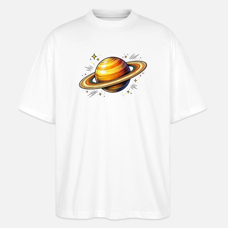 Planète Saturne - T-shirt bio Blaster 2.0 coupe oversize Stanley/Stella Unisexe - blanc
