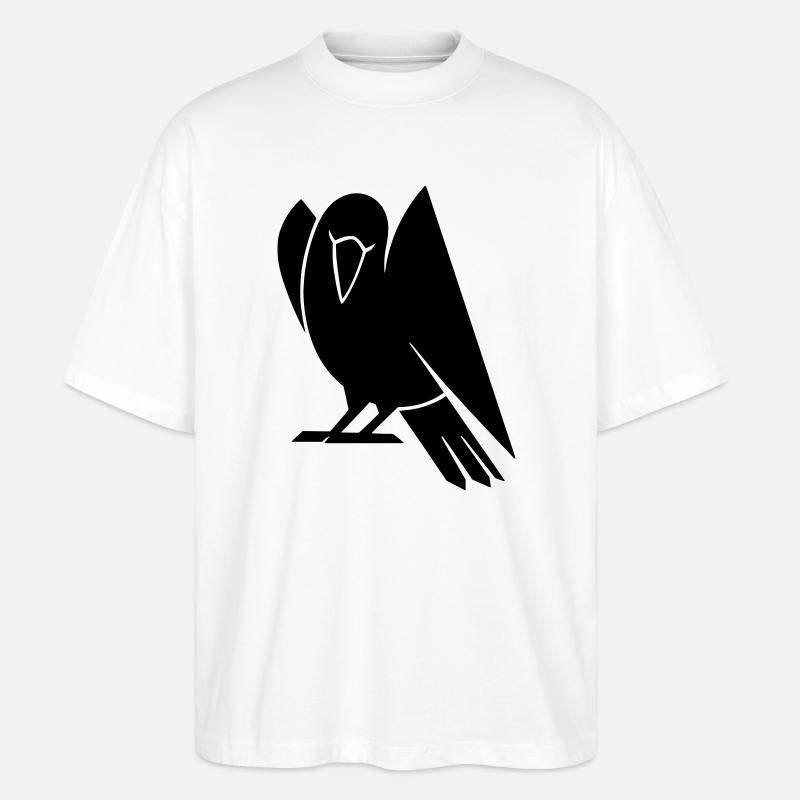 Minimalistische Vogelsilhouette - Stanley/Stella Oversized Unisex Bio T-Shirt Blaster 2.0 - Weiß