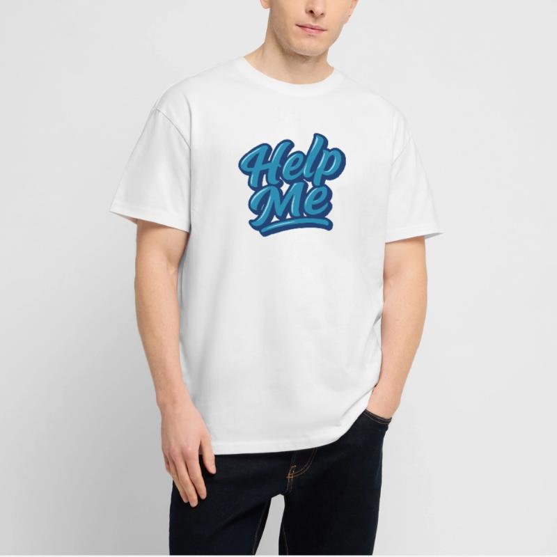 Help Me Blue Script Logo Stanley/Stella Oversized Unisex Organic T-shirt Blaster 2.0