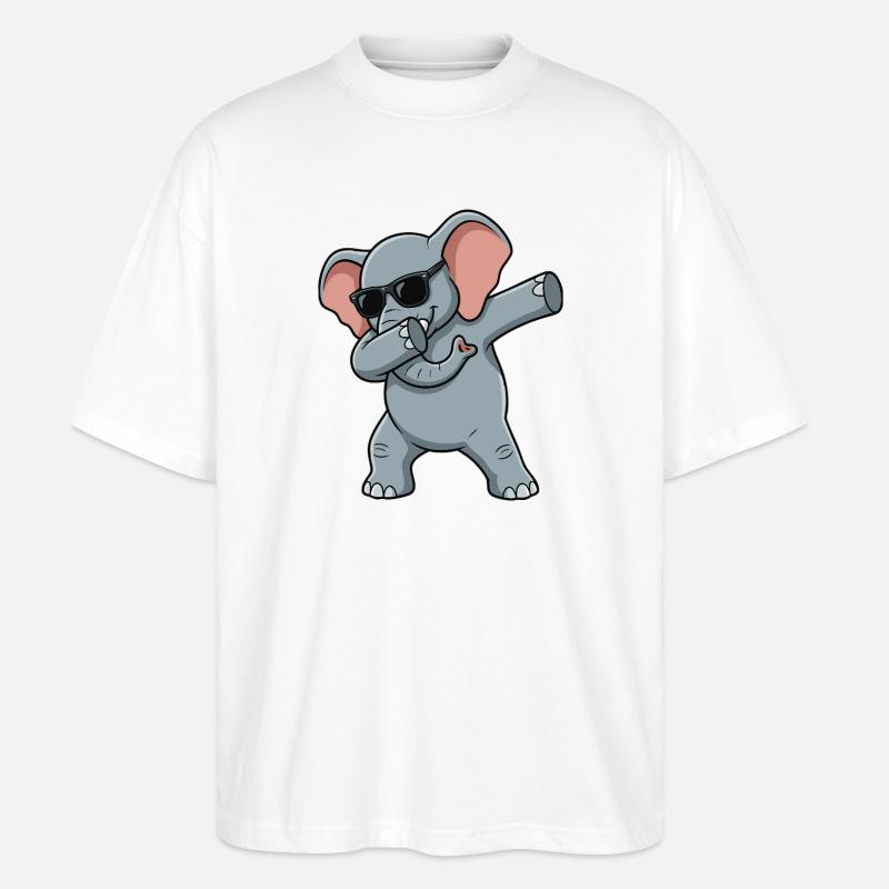 Lustiger Elefant im Dab-Style - Stanley/Stella Oversized Unisex Bio T-Shirt Blaster 2.0 - Weiß