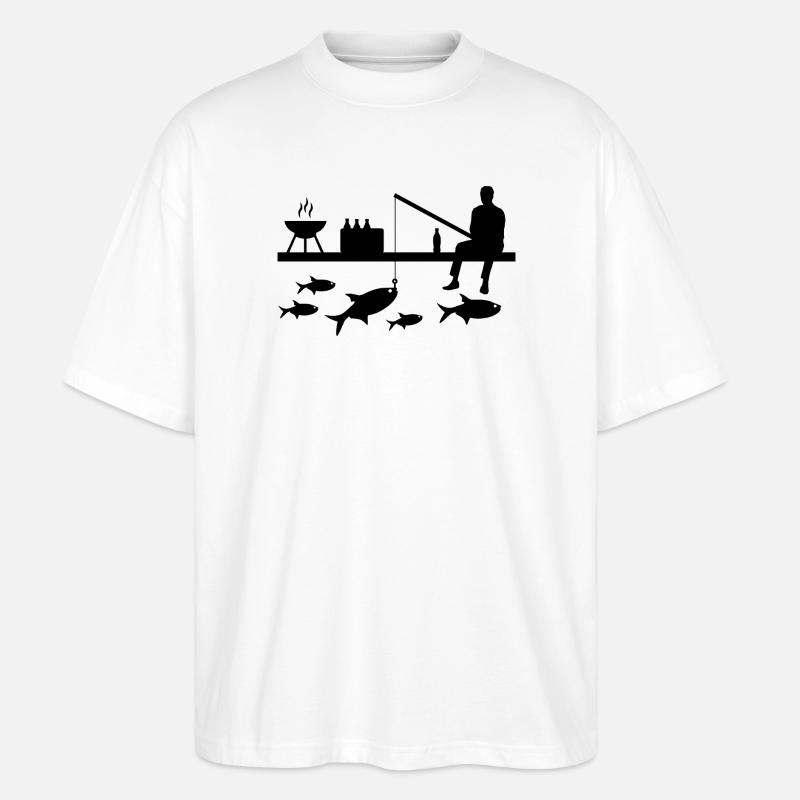 Pêche - T-shirt bio Blaster 2.0 coupe oversize Stanley/Stella Unisexe - blanc