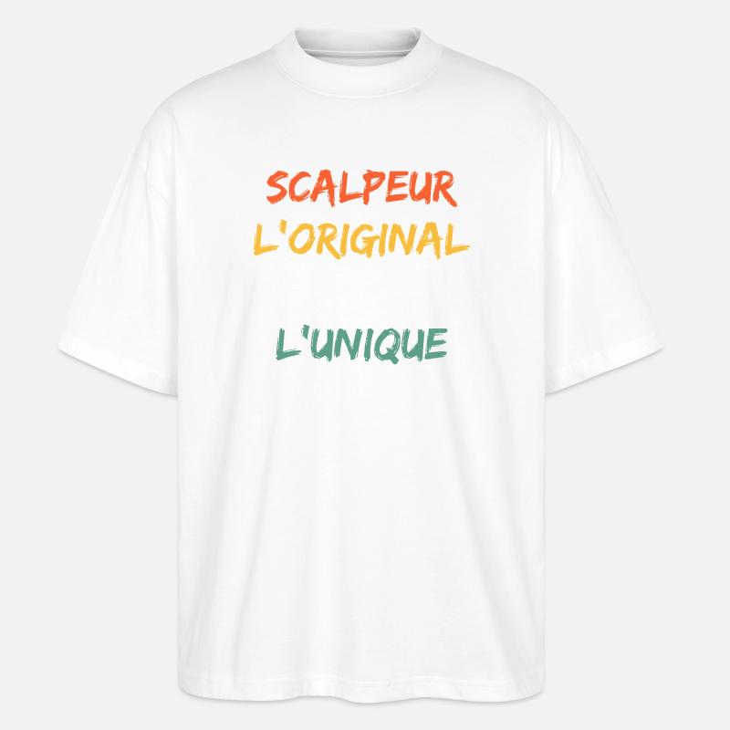 Scalpeur Original Le Vrai Unique - T-shirt bio Blaster 2.0 coupe oversize Stanley/Stella Unisexe - blanc