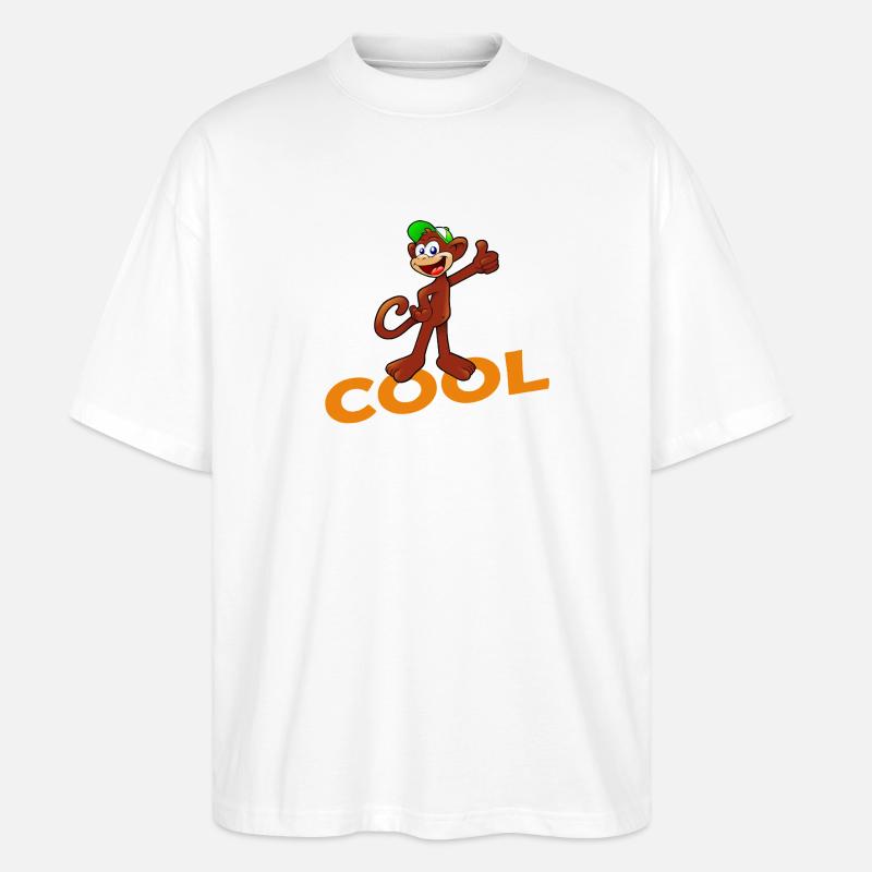 COOL MONKEY - Stanley/Stella Oversized Unisex Bio T-Shirt Blaster 2.0 - Weiß