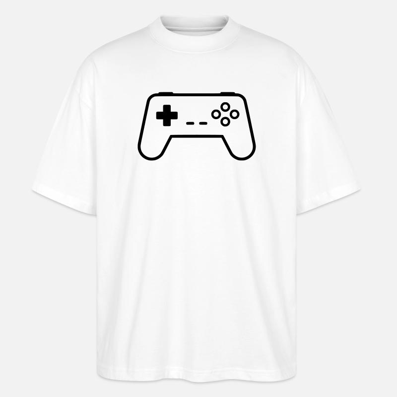 Gamepad Controller Outline Gaming Vektor - Stanley/Stella Oversized Unisex Bio T-Shirt Blaster 2.0 - Weiß