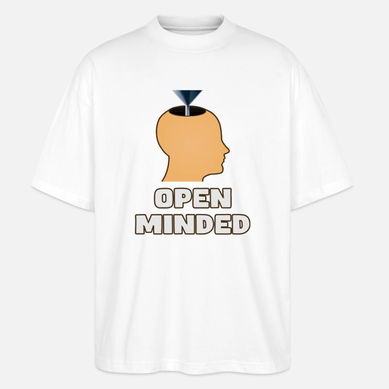 Open Minded - Offener Geist - Stanley/Stella Oversized Unisex Bio T-Shirt Blaster 2.0 - Weiß