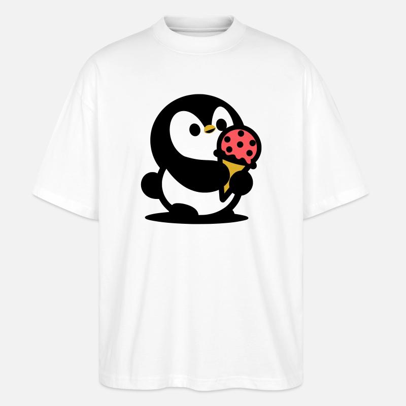 Petit manchot avec de la glace - T-shirt bio Blaster 2.0 coupe oversize Stanley/Stella Unisexe - blanc