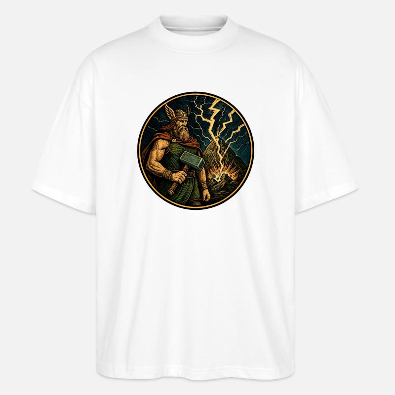 Thor avec un marteau - T-shirt bio Blaster 2.0 coupe oversize Stanley/Stella Unisexe - blanc