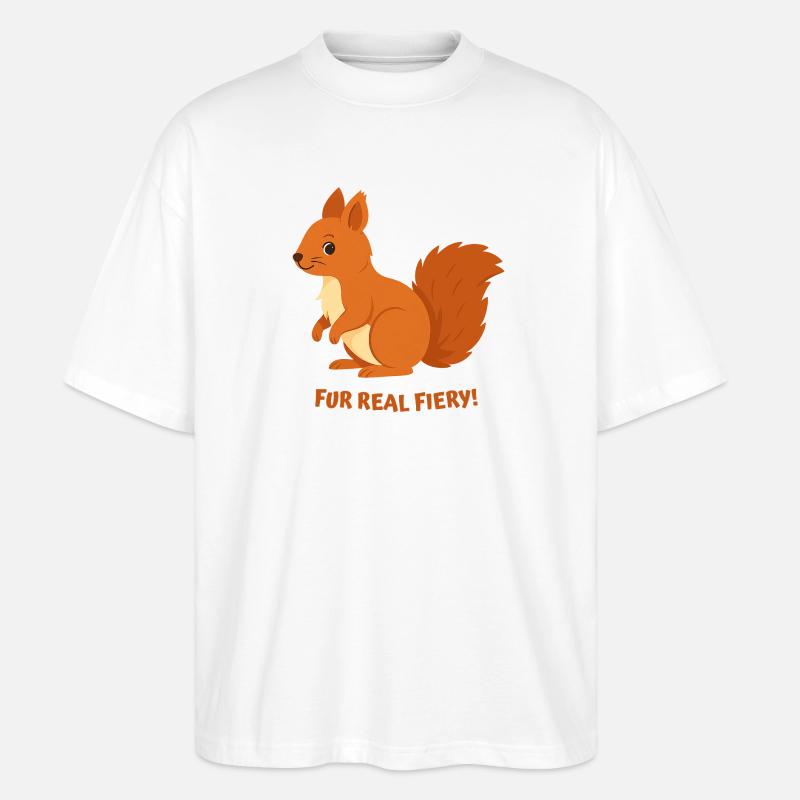 Feuerhörnchen - Stanley/Stella Oversized Unisex Bio T-Shirt Blaster 2.0 - Weiß