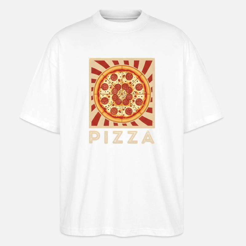 Pizza Pop Art Retro Slice - Stanley/Stella Oversized Unisex Bio T-Shirt Blaster 2.0 - Weiß