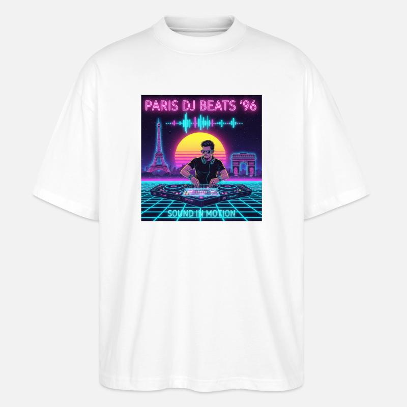 Paris DJ - Stanley/Stella Oversized Unisex Bio T-Shirt Blaster 2.0 - Weiß