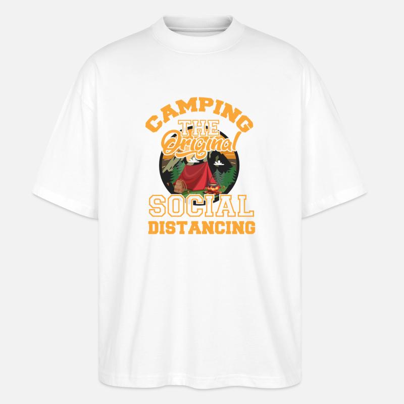 Original Social Distancing Camping - Stanley/Stella Oversized Unisex Bio T-Shirt Blaster 2.0 - Weiß