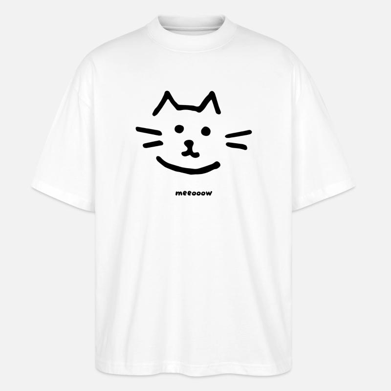 Conception propre de Cat Meow - T-shirt bio Blaster 2.0 coupe oversize Stanley/Stella Unisexe - blanc