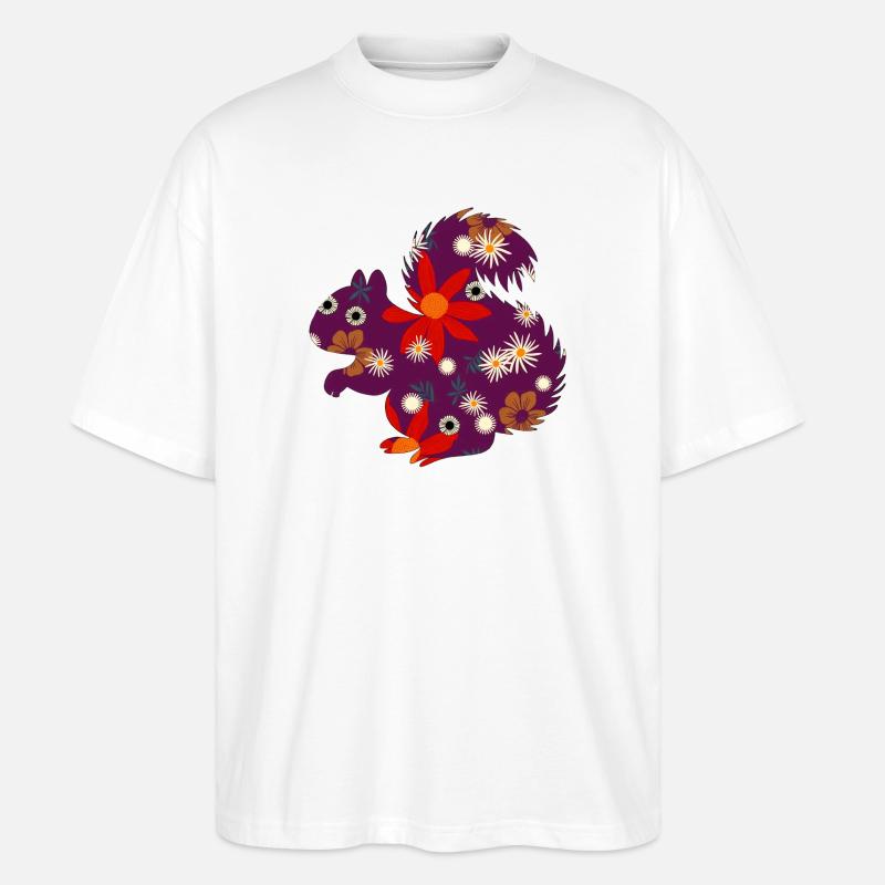 süße kleintiere, Blumenmuster - Stanley/Stella Oversized Unisex Bio T-Shirt Blaster 2.0 - Weiß