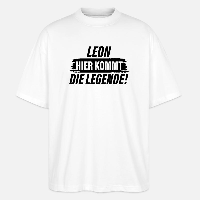 Leon hier kommt die Legende - Stanley/Stella Oversized Unisex Bio T-Shirt Blaster 2.0 - Weiß