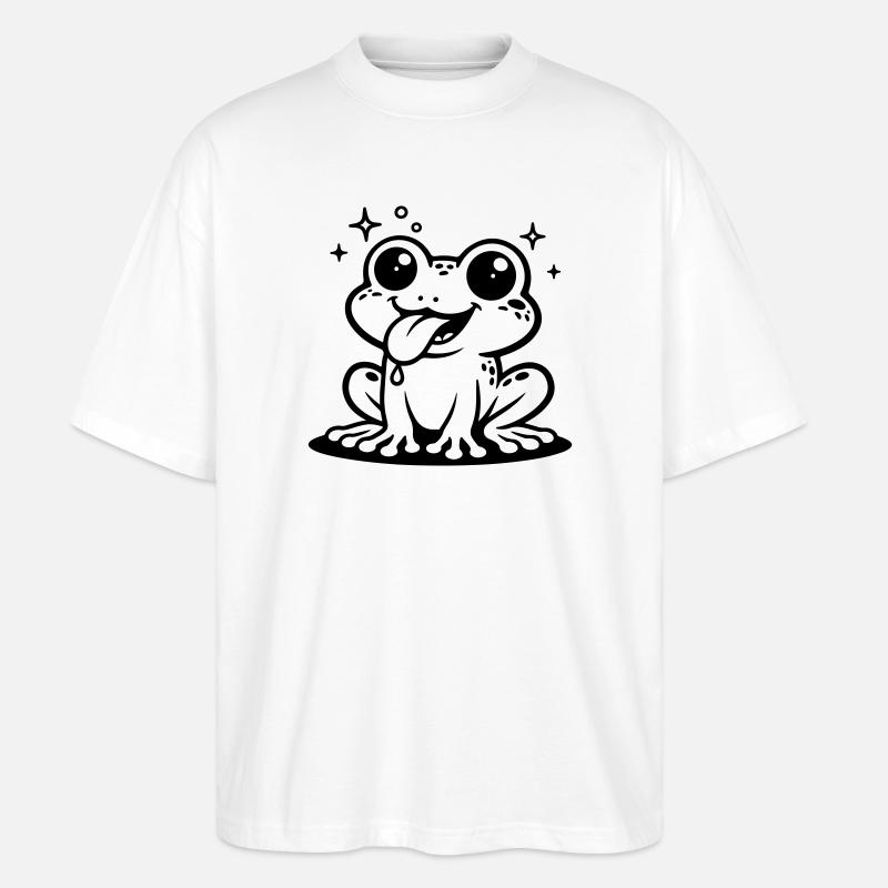 Toad Comic Frog - Stanley/Stella Oversized Unisex Organic T-shirt Blaster 2.0 - white