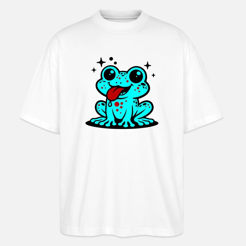 Toad Comic Frog - Stanley/Stella Oversized Unisex Organic T-shirt Blaster 2.0 - white