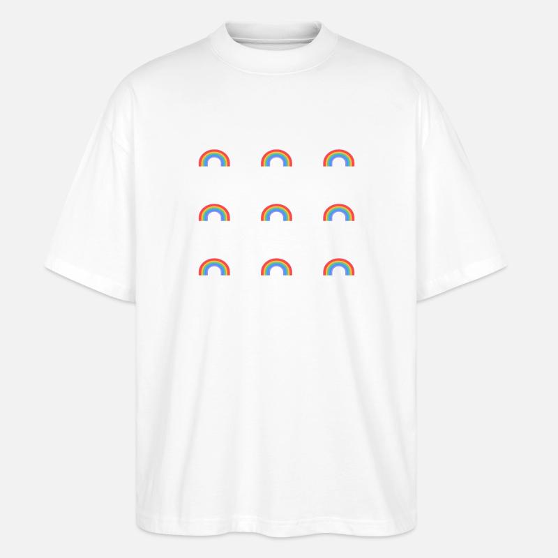 Rainbow Pattern - Stanley/Stella Oversized Unisex Organic T-shirt Blaster 2.0 - white