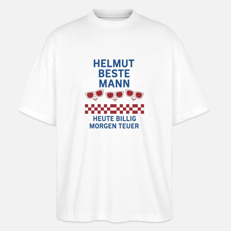 Helmut Beste Mann – Heute Billig - Stanley/Stella Oversized Unisex Bio T-Shirt Blaster 2.0 - Weiß