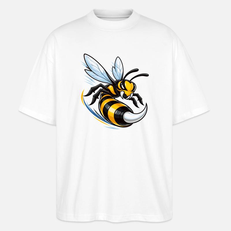 Dynamische Wespe im Flug  - Stanley/Stella Oversized Unisex Bio T-Shirt Blaster 2.0 - Weiß