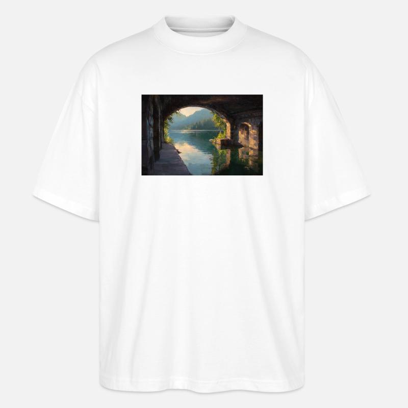 Gemütlicher Blick am Fenster - Stanley/Stella Oversized Unisex Bio T-Shirt Blaster 2.0 - Weiß