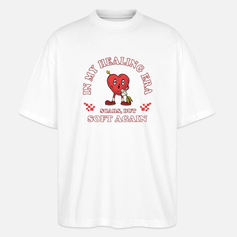 Heilendes Herz – Narben sanft - Stanley/Stella Oversized Unisex Bio T-Shirt Blaster 2.0 - Weiß