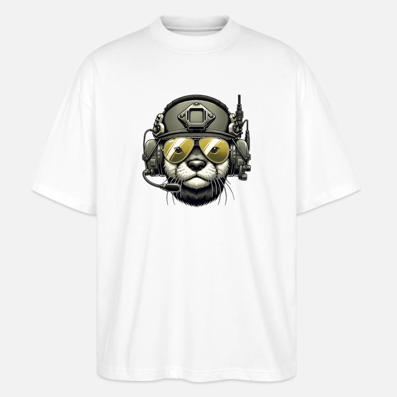 Otter On A Mission - Stanley/Stella Oversized Unisex Bio T-Shirt Blaster 2.0 - Weiß