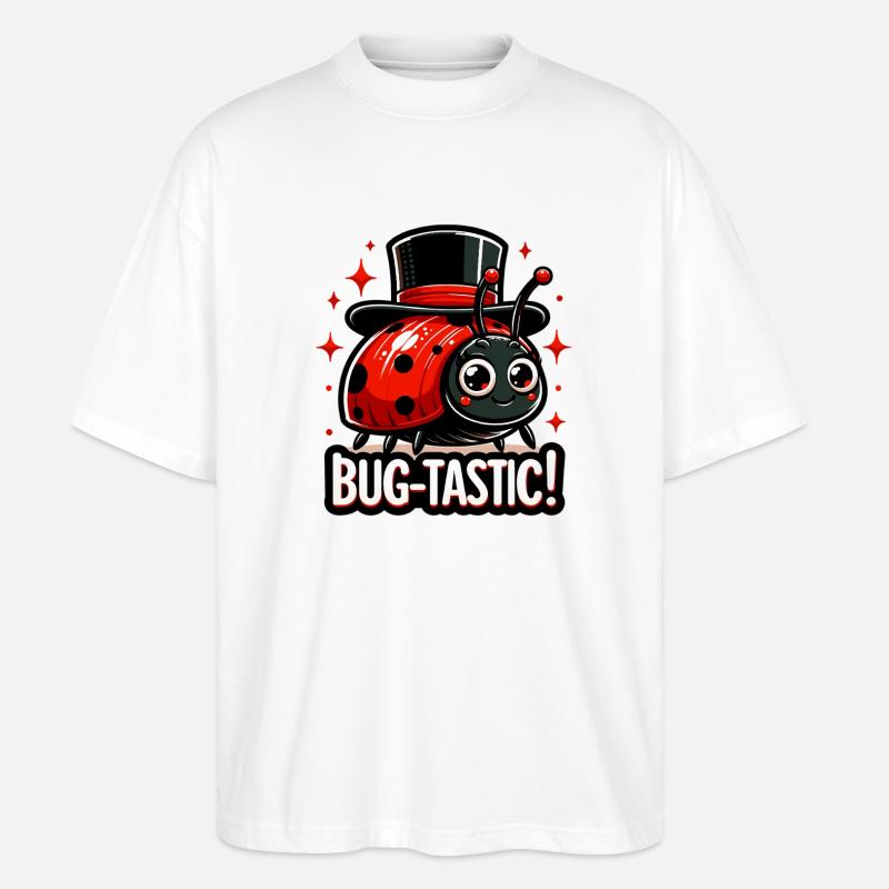 Bug-Tastic: Ladybug Magic Hat - Stanley/Stella Oversized Unisex Organic T-shirt Blaster 2.0 - white