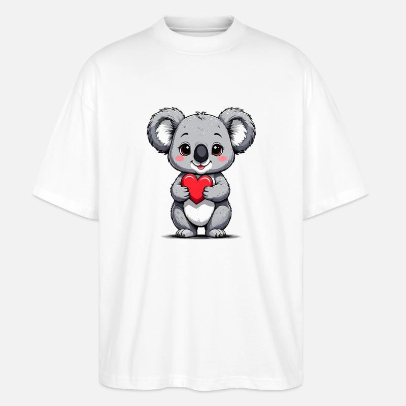 Koala mit Herz - Stanley/Stella Oversized Unisex Bio T-Shirt Blaster 2.0 - Weiß