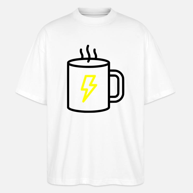Kaffeebecher Blitz Energie - Stanley/Stella Oversized Unisex Bio T-Shirt Blaster 2.0 - Weiß