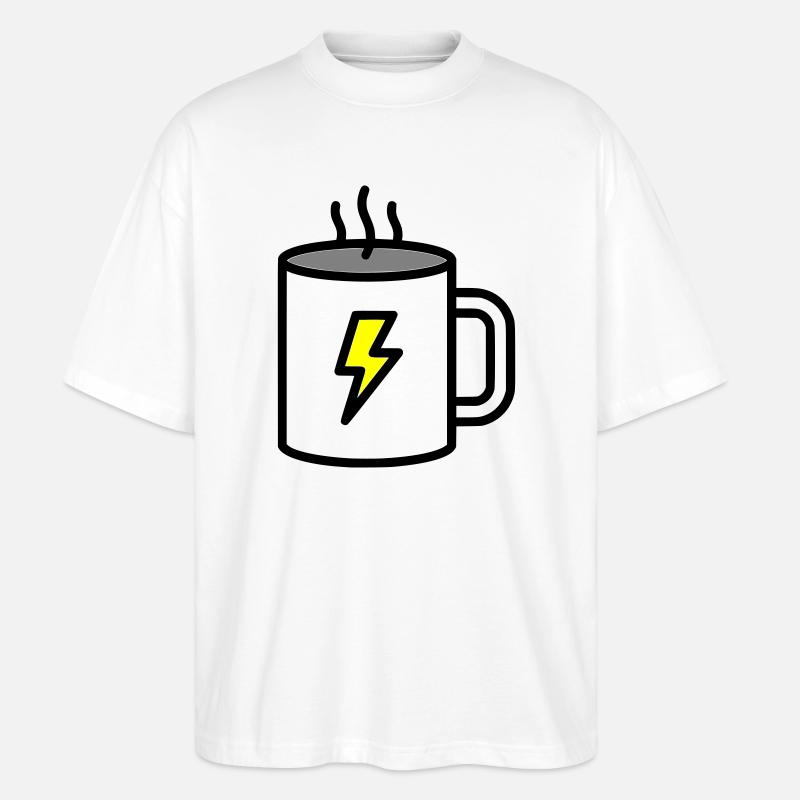 Starker Kaffee Tasse Strom - Stanley/Stella Oversized Unisex Bio T-Shirt Blaster 2.0 - Weiß