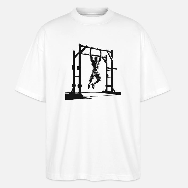 Pull-Up Silhouette - Stanley/Stella Oversized Unisex Bio T-Shirt Blaster 2.0 - Weiß