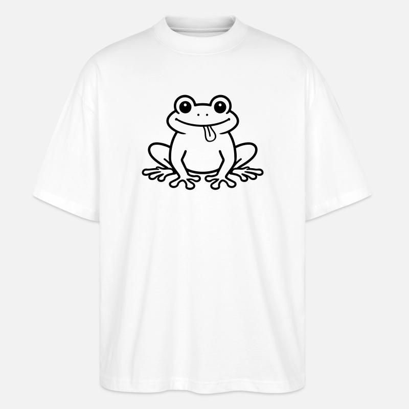 Toad Comic Frog - Stanley/Stella Oversized Unisex Organic T-shirt Blaster 2.0 - white