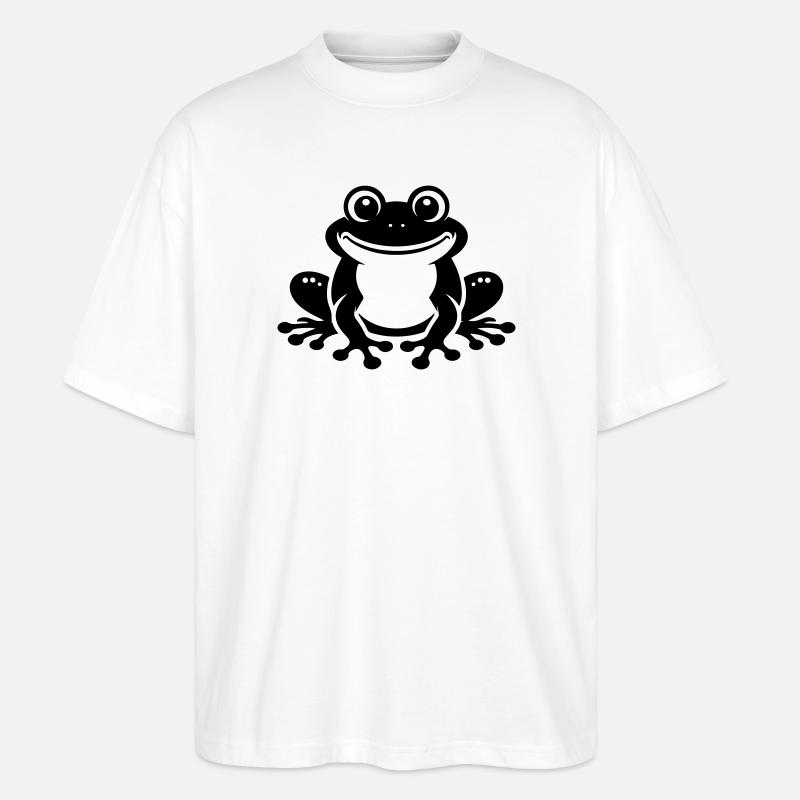 Kröte Comic Frosch - Stanley/Stella Oversized Unisex Bio T-Shirt Blaster 2.0 - Weiß